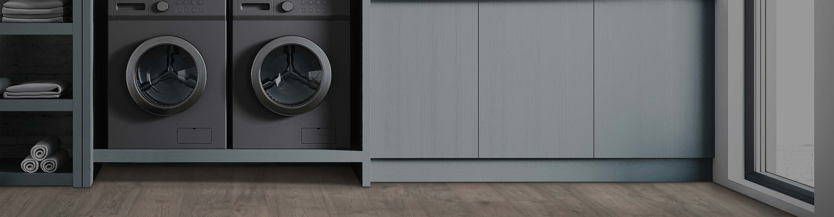 Laminate flooring in laundry room